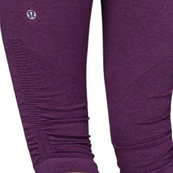 Lululemon In The Flow Crop II Heathered Berry Yum Yum Size 6 - Picture 4 of 11